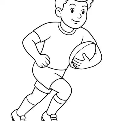 Rugbyspeler Kleurplaat