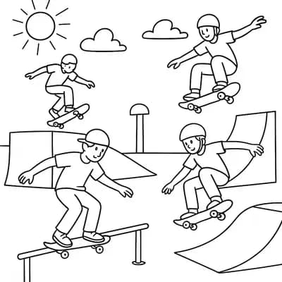 Skatepark Kleurplaat