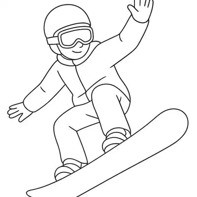 Snowboarder Kleurplaat