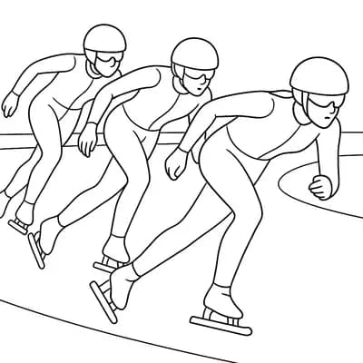Schaatswedstrijd Kleurplaat