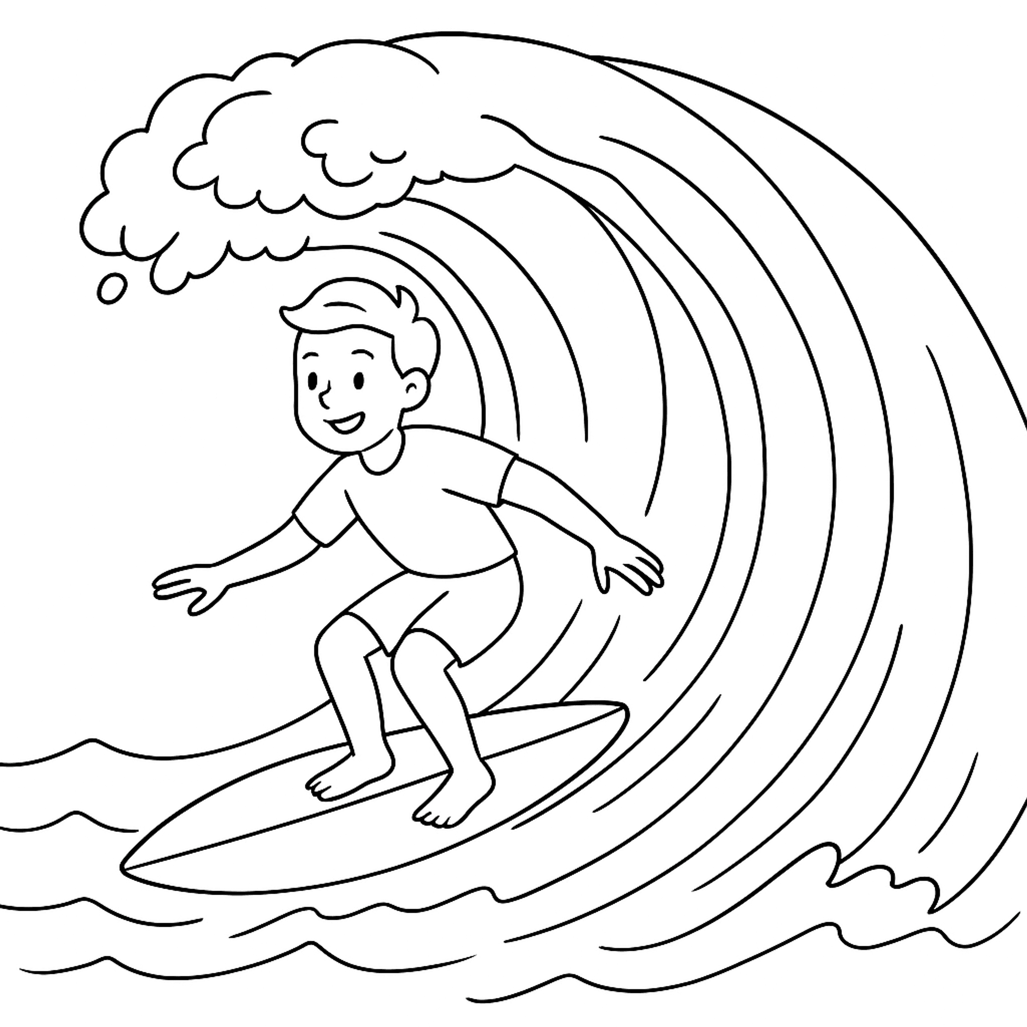 Surfer Kleurplaat