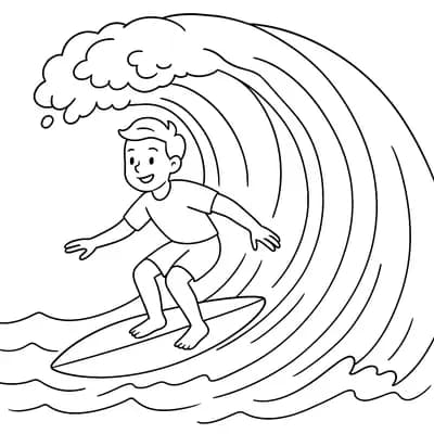 Surfer Kleurplaat
