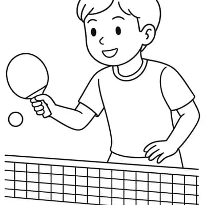 Tafeltennisser Kleurplaat
