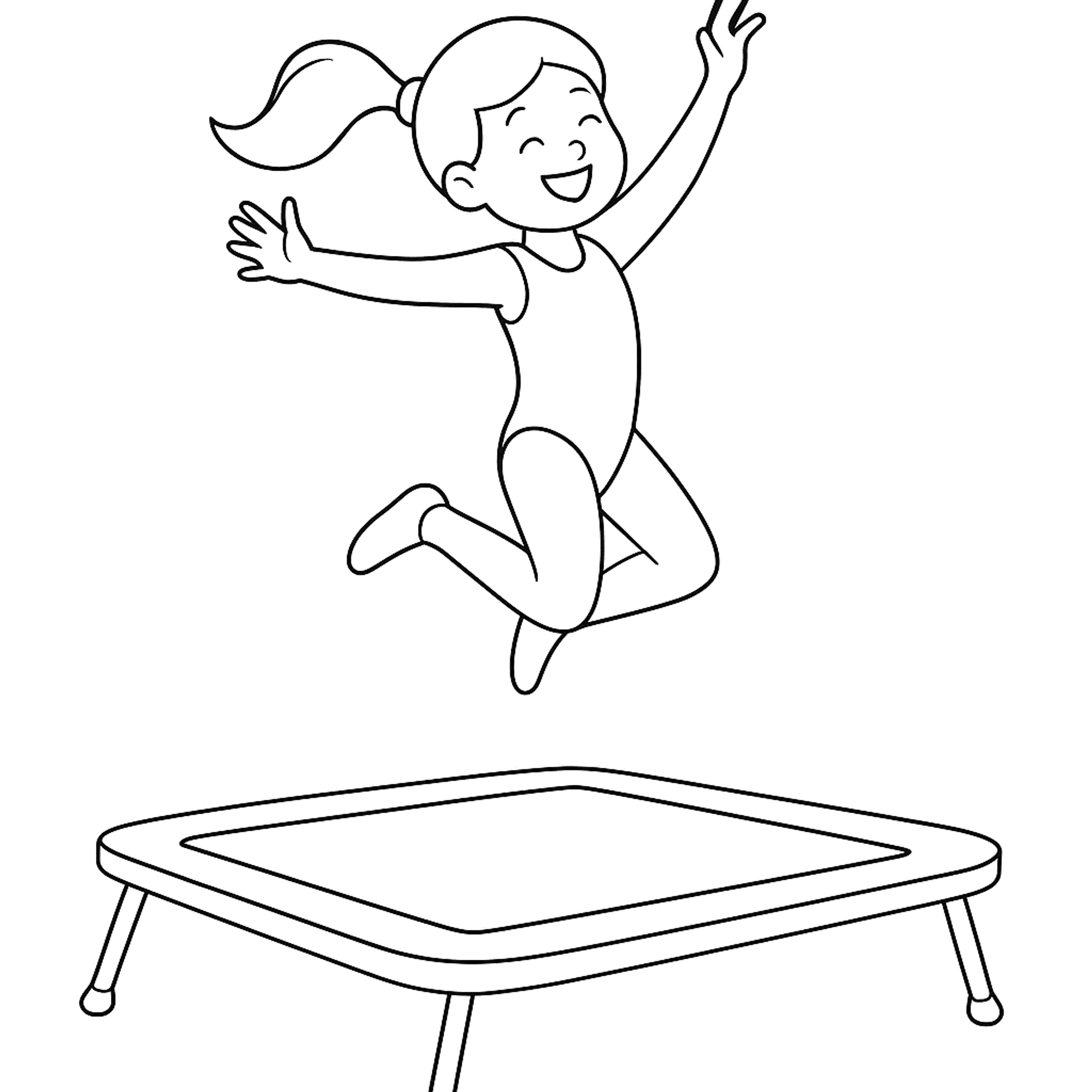 Trampolinespringer Kleurplaat