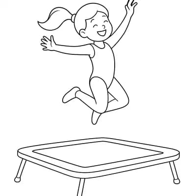 Trampolinespringer Kleurplaat