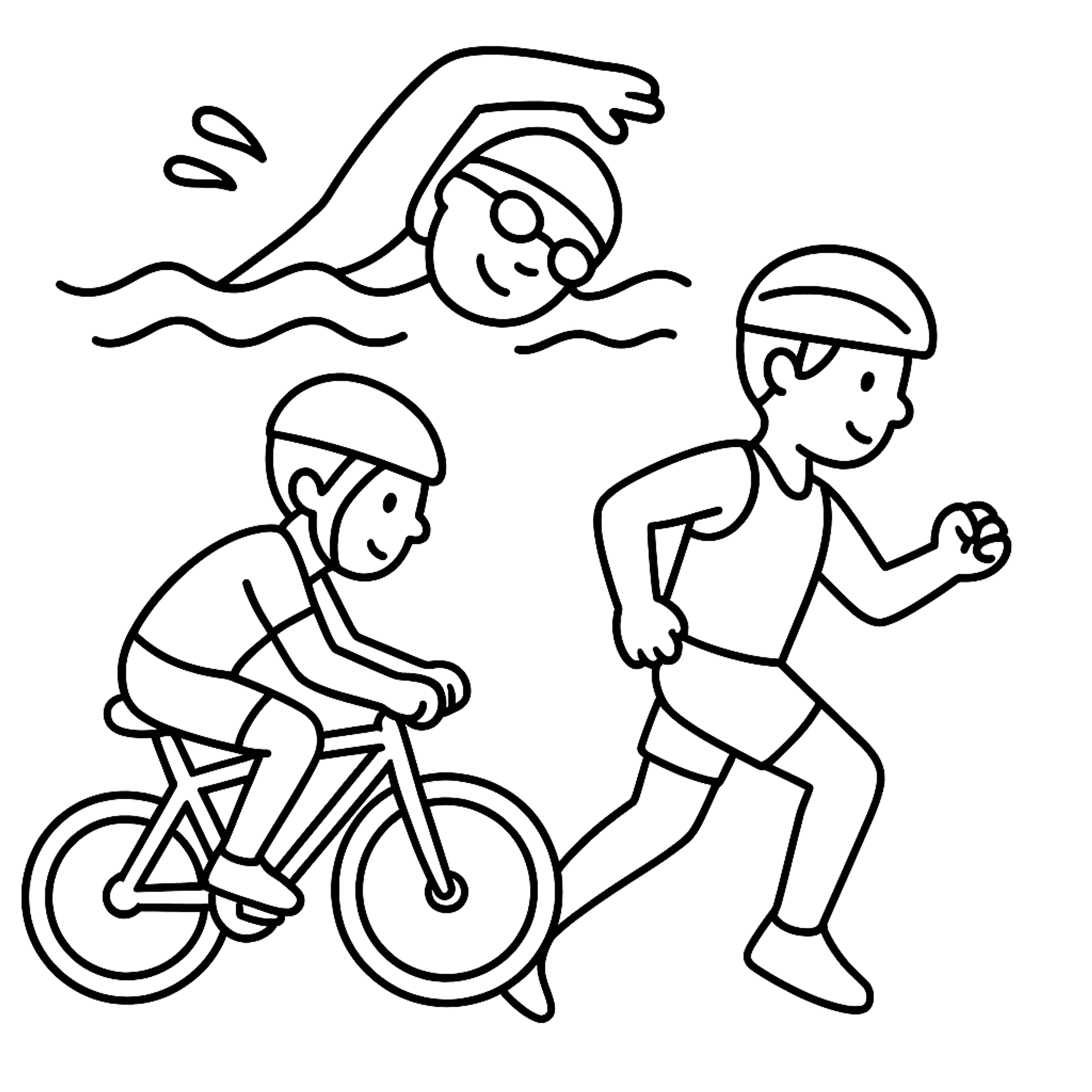 Triatleet Kleurplaat