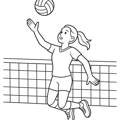 Volleyballer Kleurplaat