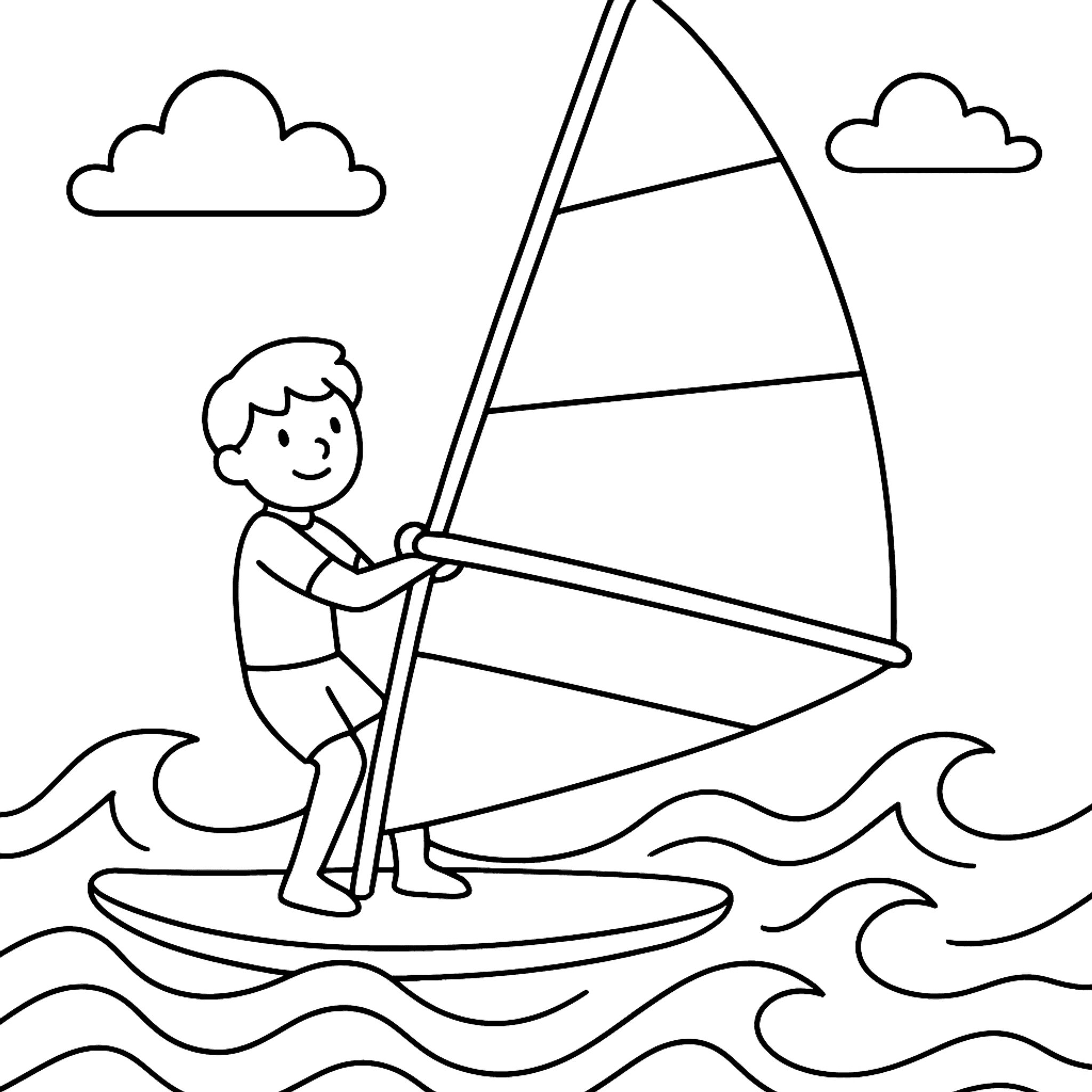 Windsurfer Kleurplaat