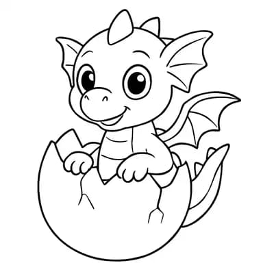 Baby Draak Kleurplaat