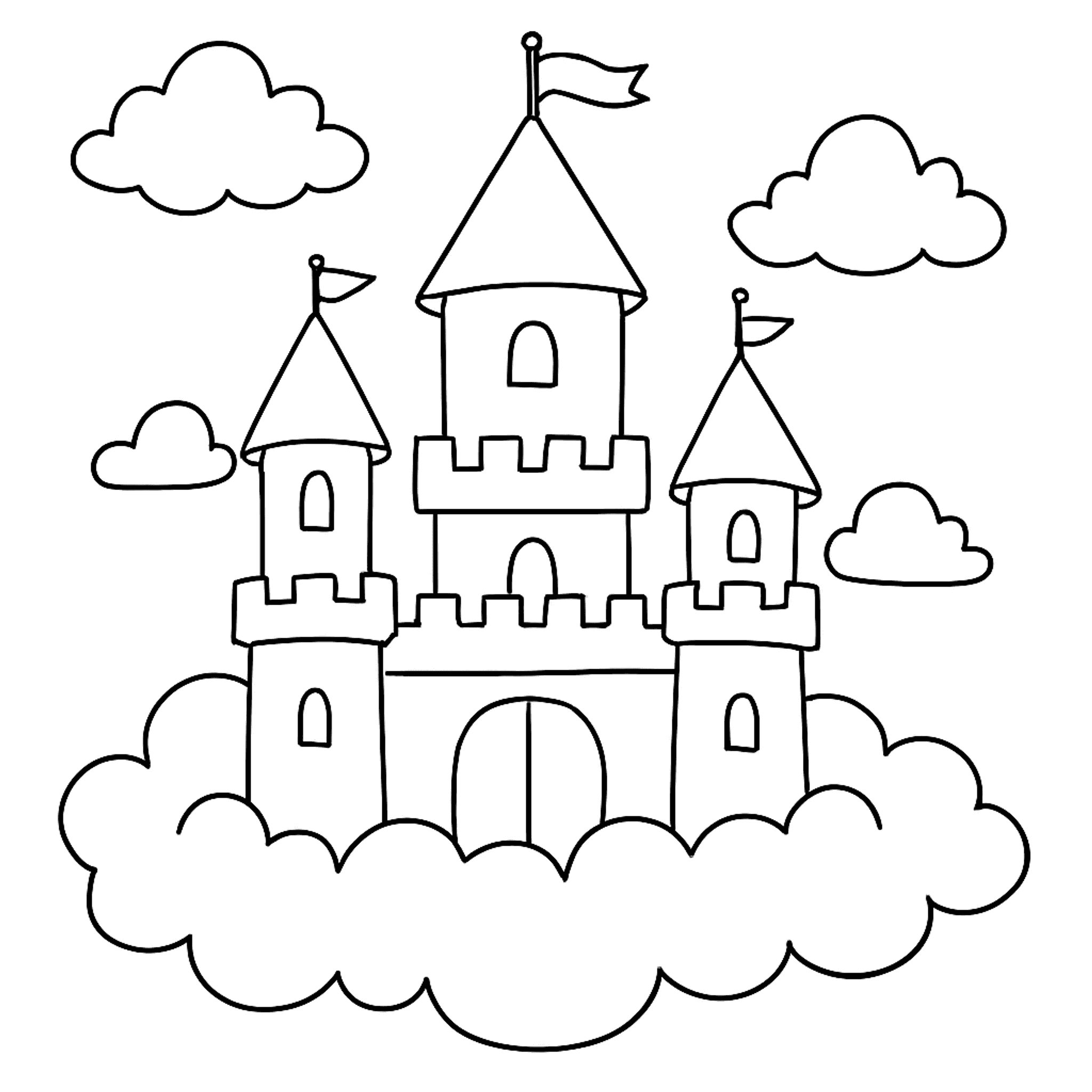 Wolkenkasteel Kleurplaat