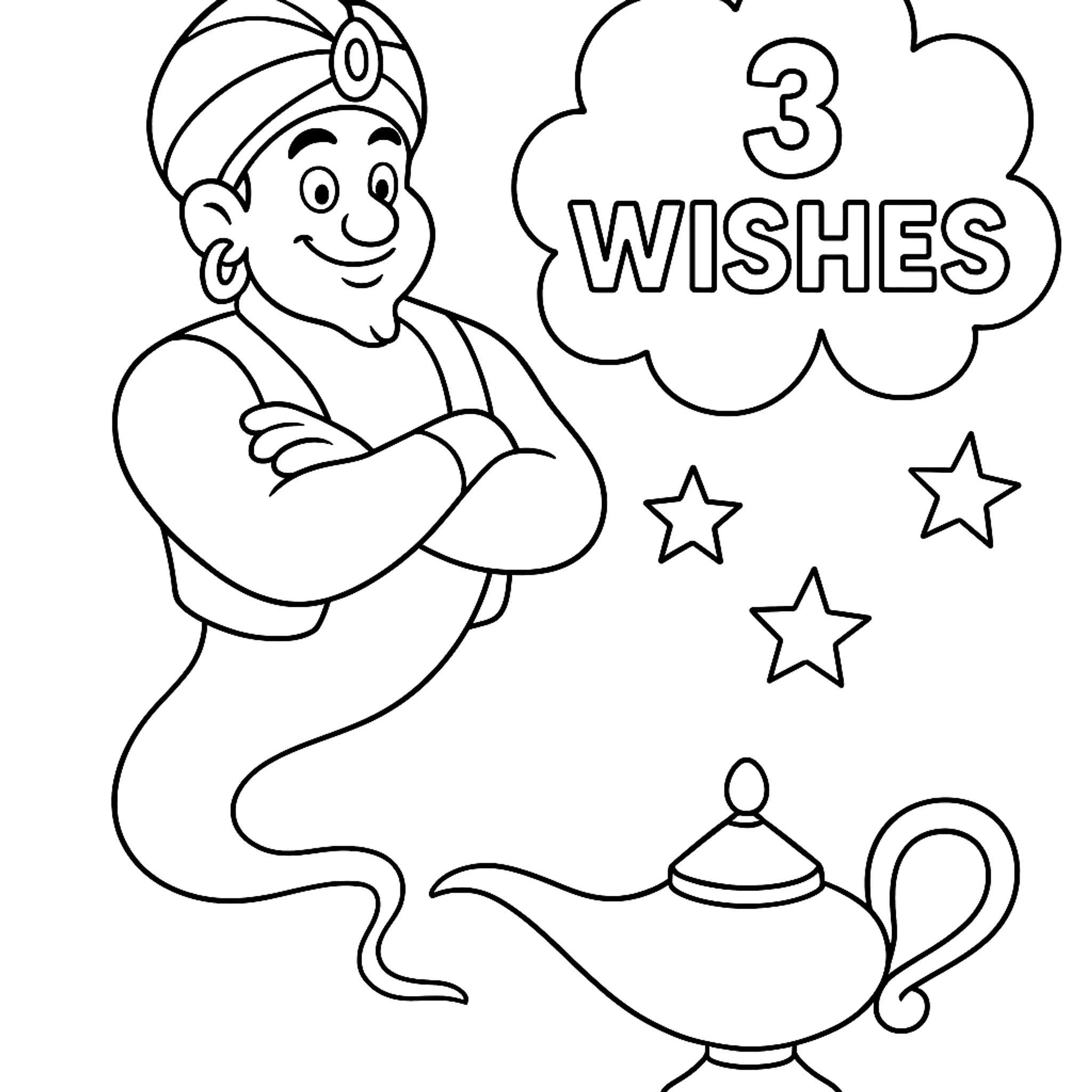 Djinn Granting Kleurplaat
