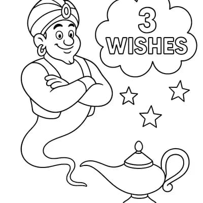 Djinn Granting Kleurplaat
