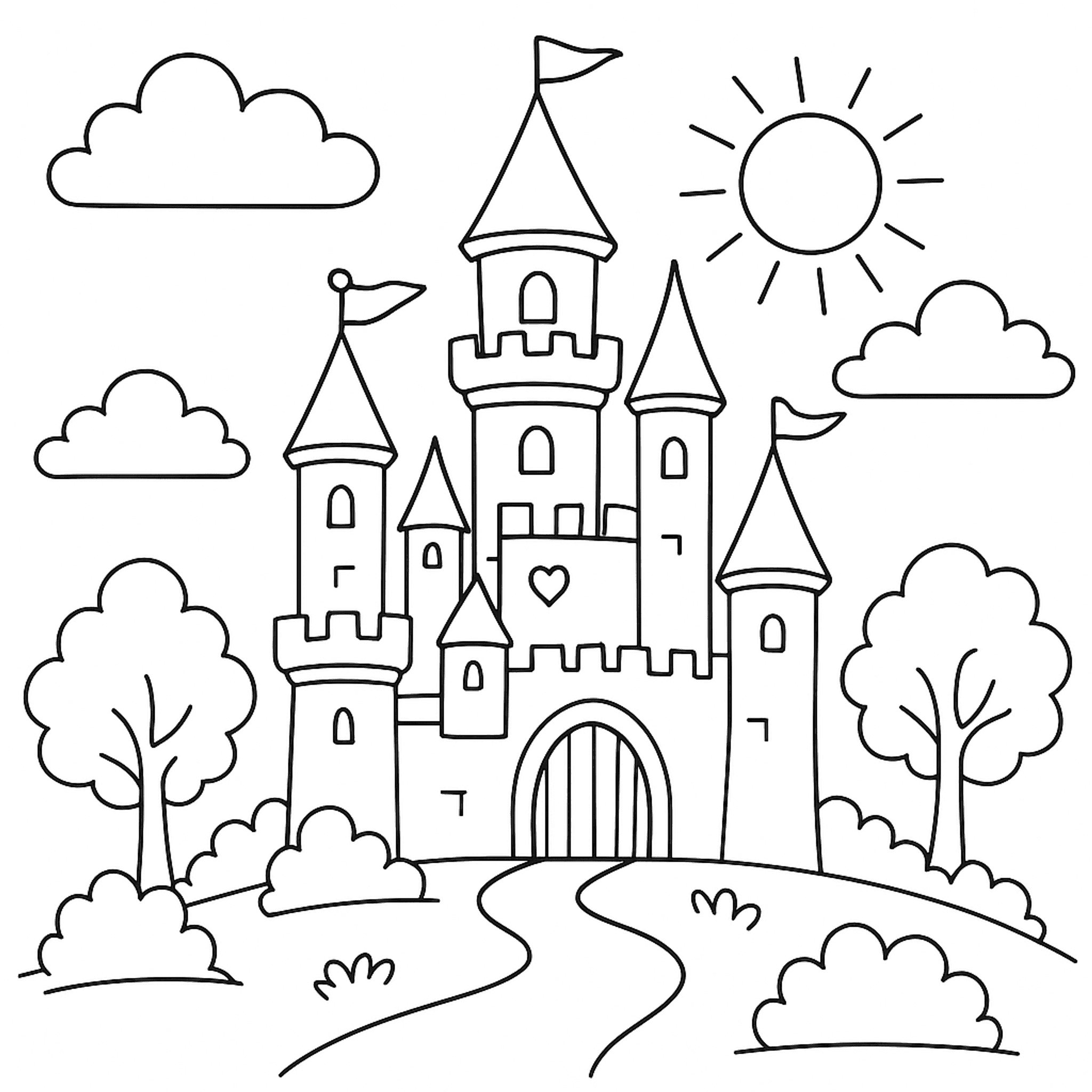 Betoverd Kasteel Kleurplaat