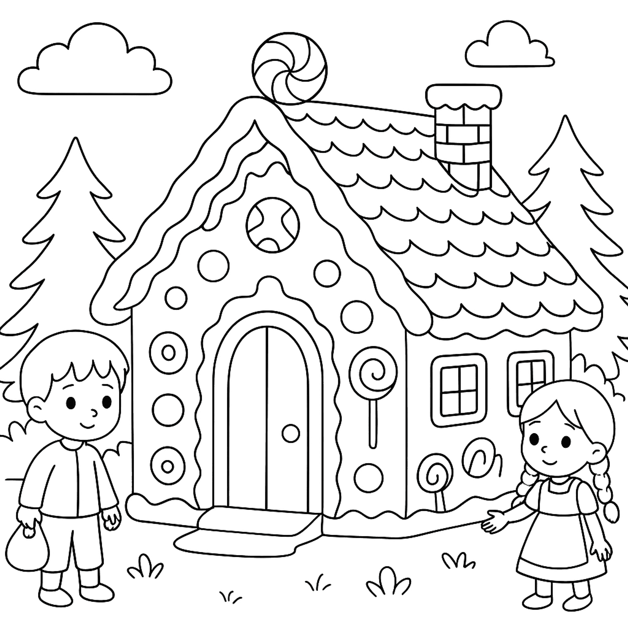 Hans en Grietje Kleurplaat