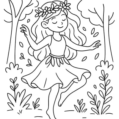 Nymph Forest Kleurplaat