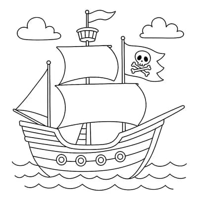 Piratenschip Kleurplaat