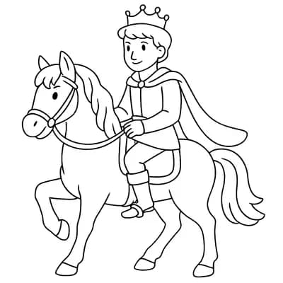 Prins op Wit Paard Kleurplaat