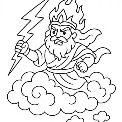 Thunder God Kleurplaat