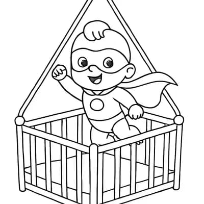 Superhero Baby Kleurplaat