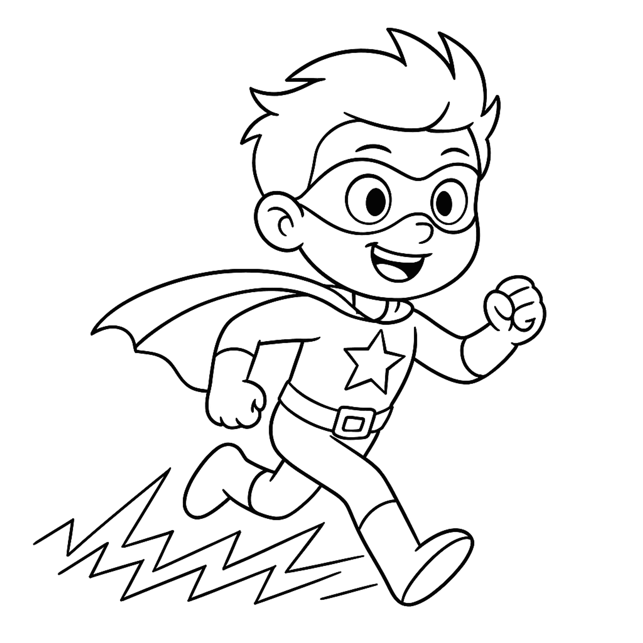 Superhero Boy Kleurplaat