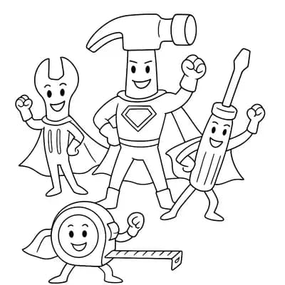 Superhero Builder Kleurplaat