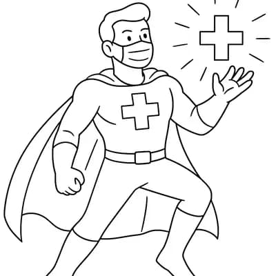 Superhero Doctor Kleurplaat