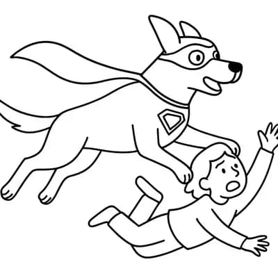 Superheldenhond Kleurplaat