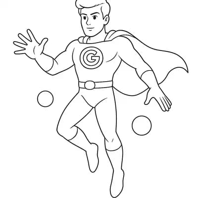 Superhero Gravity Kleurplaat