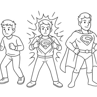 Superheld Transformatie Kleurplaat