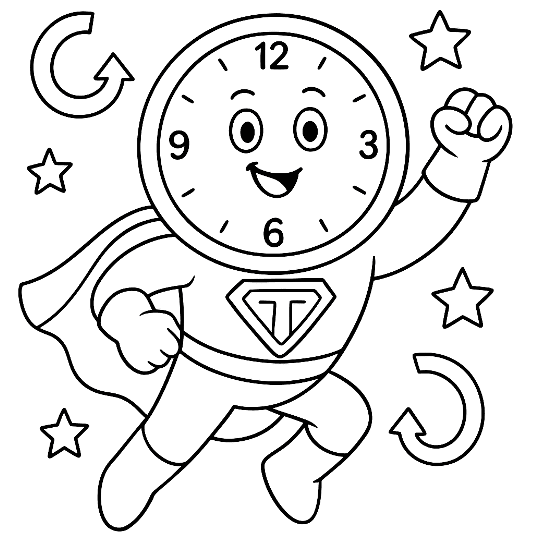 Superhero Time Kleurplaat