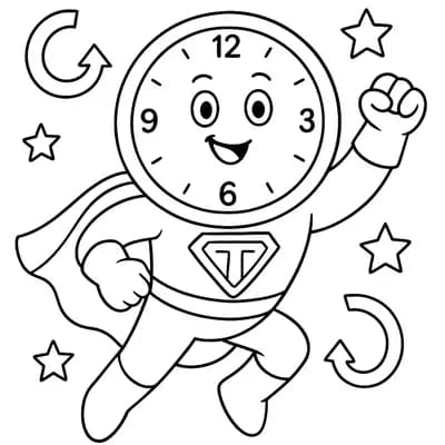 Superhero Time Kleurplaat