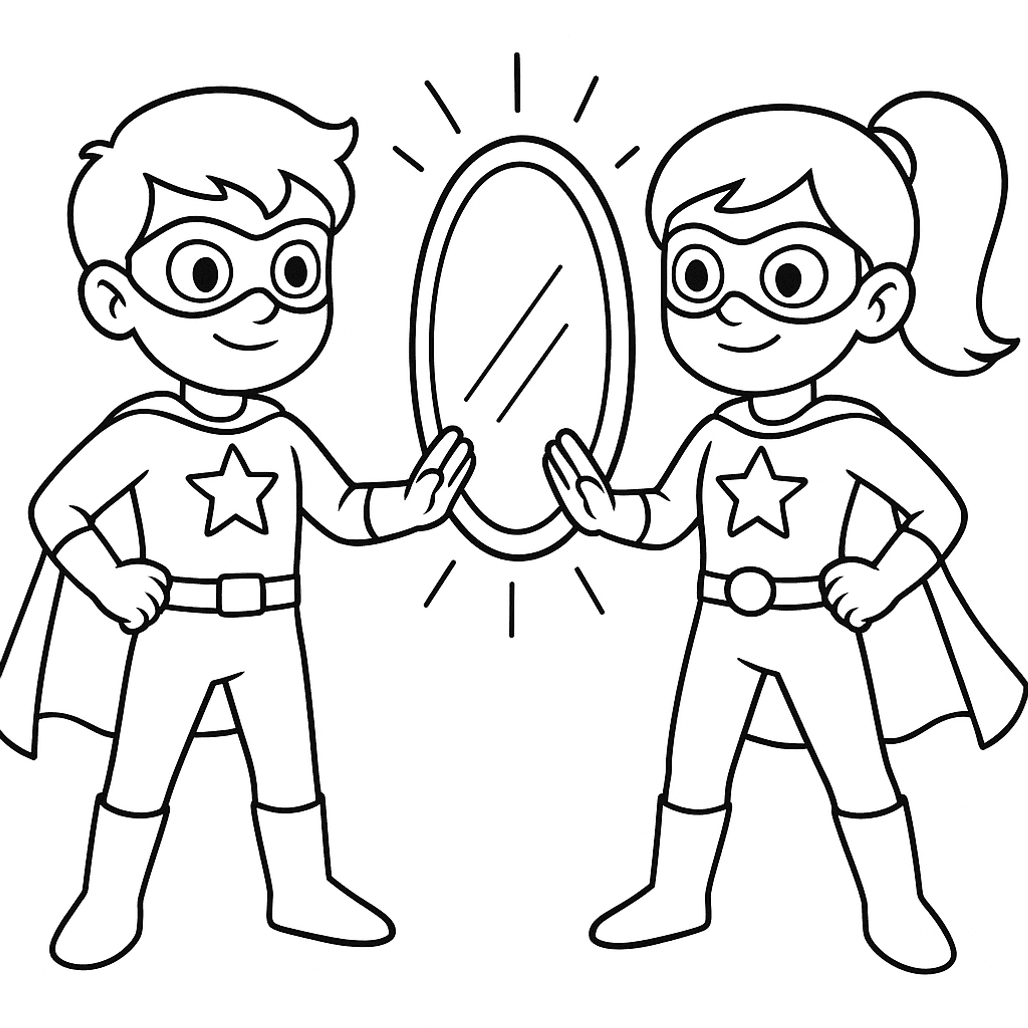 Superhero Twins Kleurplaat