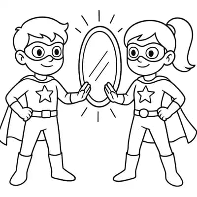 Superhero Twins Kleurplaat