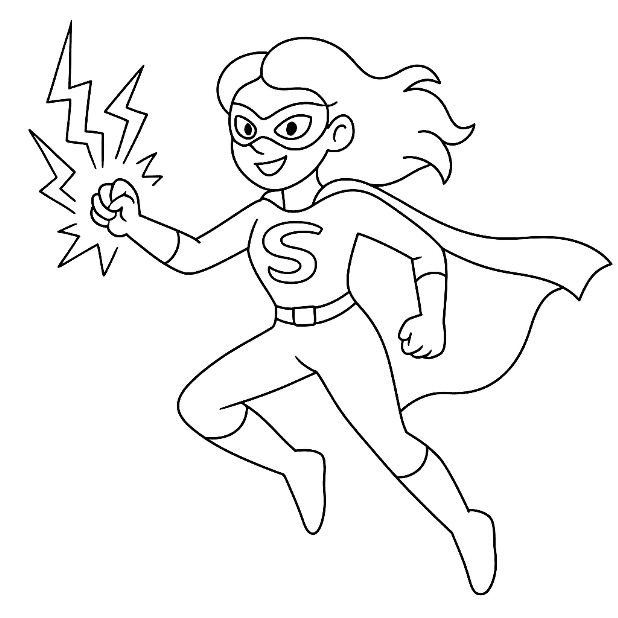 Superheldin Kleurplaat