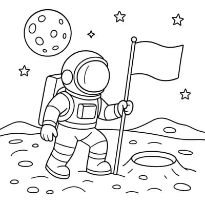 Astronaut Kleurplaat