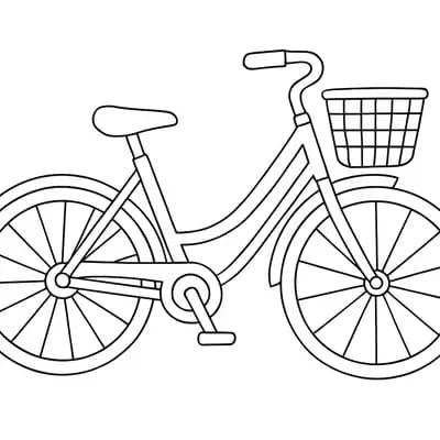 Fiets met Mand Kleurplaat