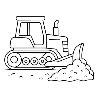 Bulldozer Kleurplaat