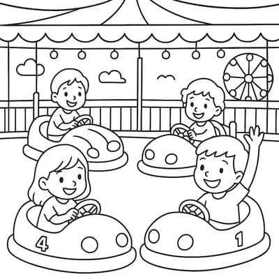 Bumper Car Kleurplaat