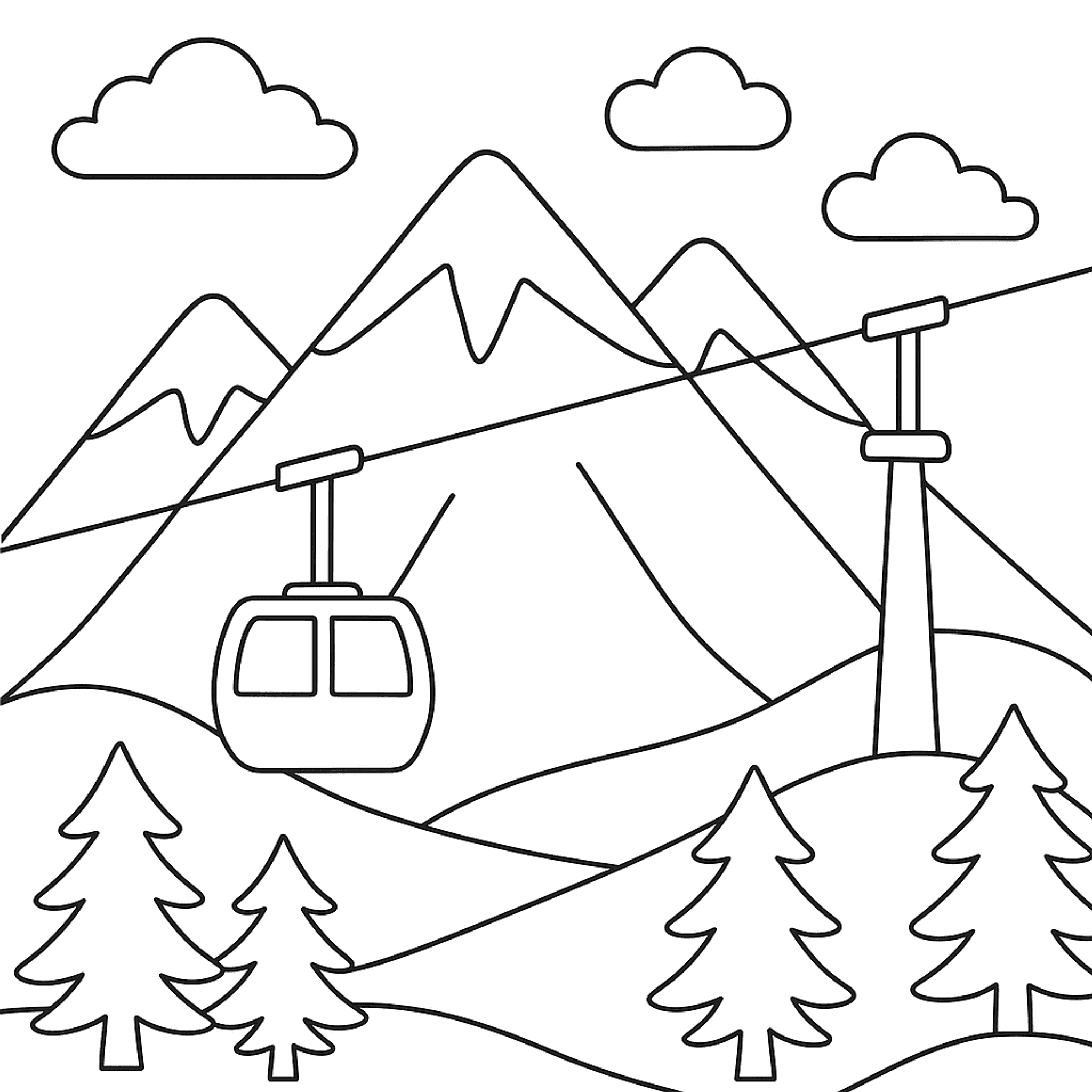 Kabelbaan Kleurplaat