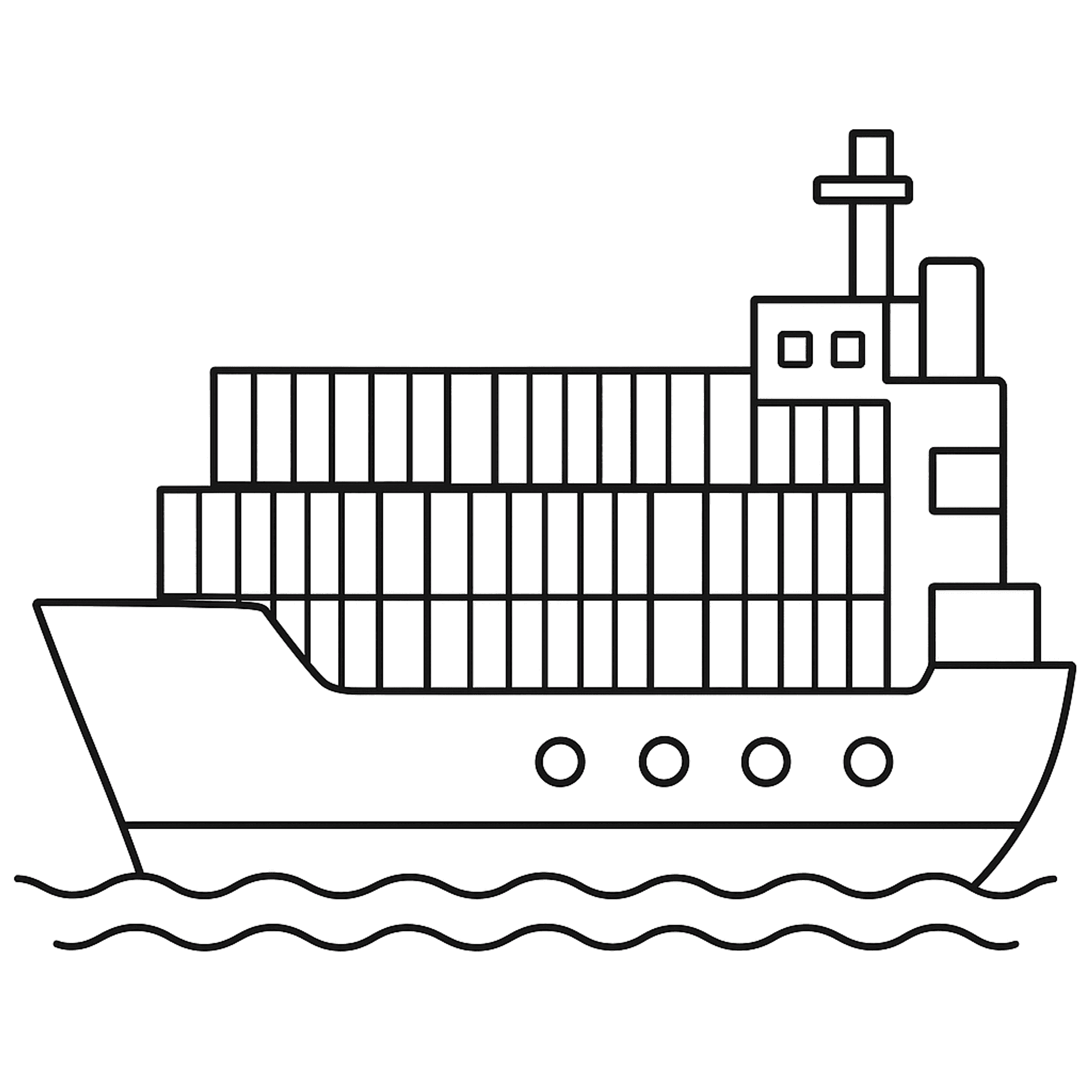 Containerschip Kleurplaat