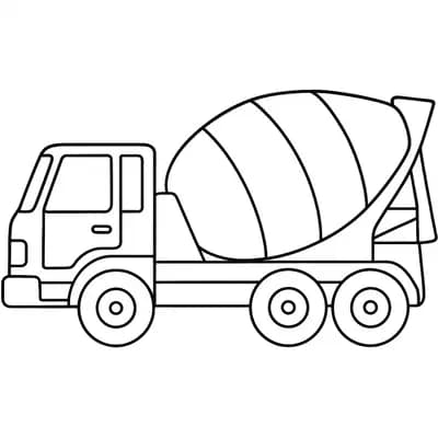 Betonmixer Kleurplaat