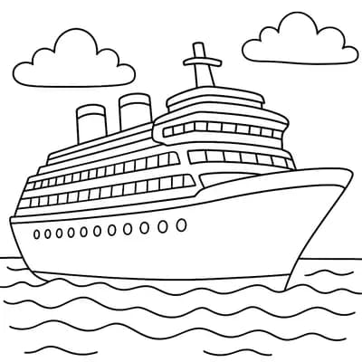 Cruiseschip Kleurplaat