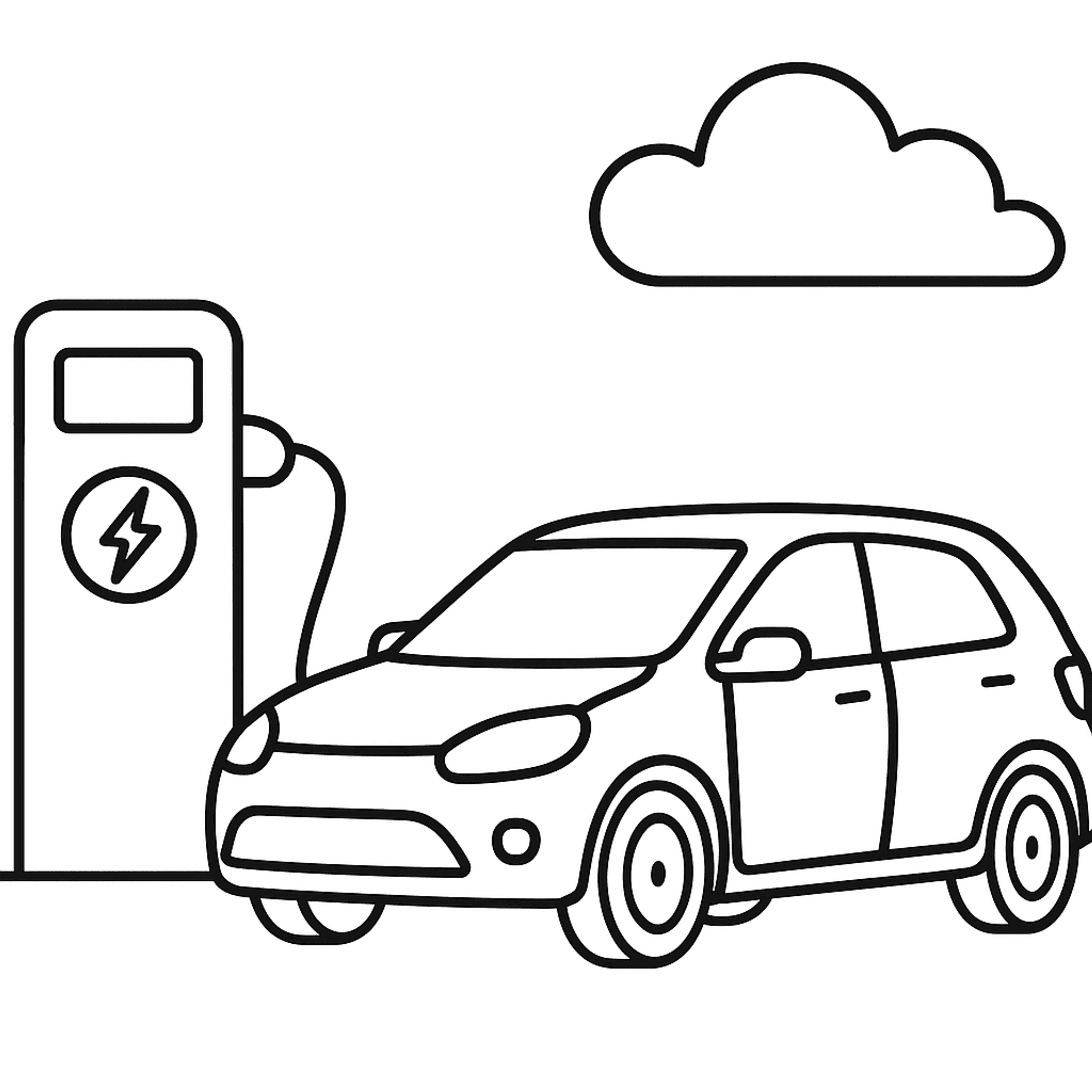 Elektrische Auto Kleurplaat