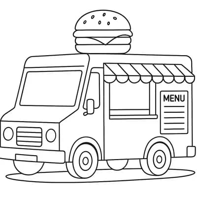 Foodtruck Kleurplaat