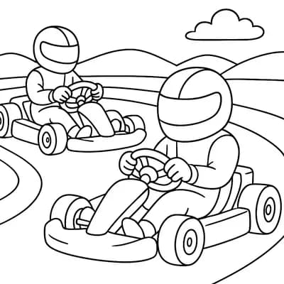 Go-kart Kleurplaat