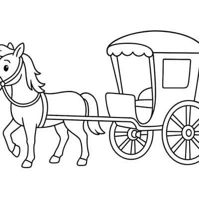 Paardenkoets Kleurplaat