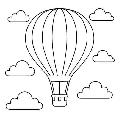 Luchtballon Kleurplaat
