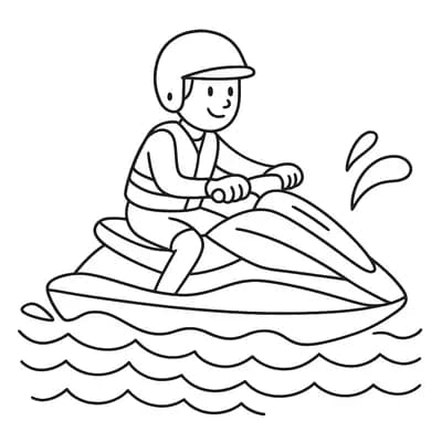 Waterscooter Kleurplaat