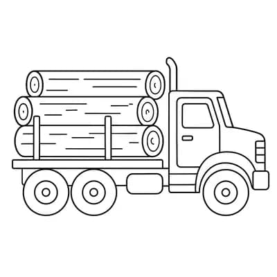Houtwagen Kleurplaat