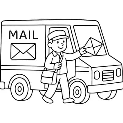 Postauto Kleurplaat